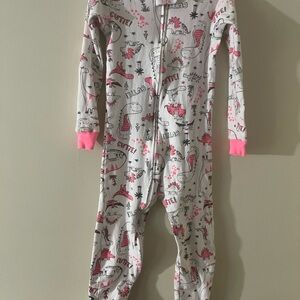 Carter's Pink and White Dinosaur Footie Pajamas